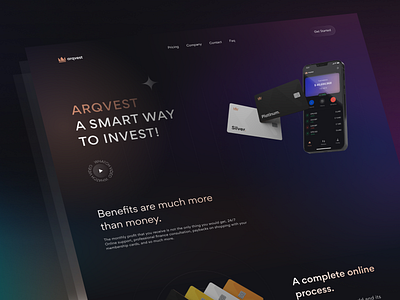 Arqvest Membership Landing UI 3d banking branding card crown design finance gold landigpage mi minimal mobile typography ui uner unerstudio visualdesign