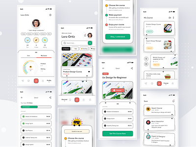 Online Course App app card clean course design eduaction illustration ios learn profile school ui