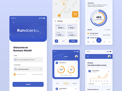 🌟 Rundoers App app concept design mobile running ui ux design uxui