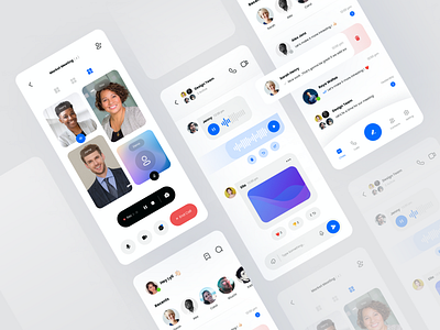 Messenger Concept Design app app design call chat chat box clean design gradient group chat ios light meeting messenger messenger app minimal mobile design ui ui design ux video call