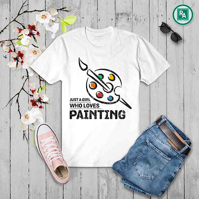 Painting T-shirt design. Just A Girl Who Loves Painting. best design best t shirt design branding custom design custom tshirt design design drowing graphic design graphic t shirt illustration logo paint painting painting t shirt design tshirt design ui vector