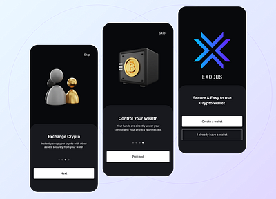 Onboarding Process appdesign branding crypto onboarding ui ux wallet