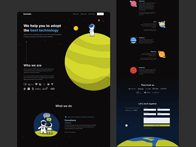 Space Landing Page astronaut landing space ui