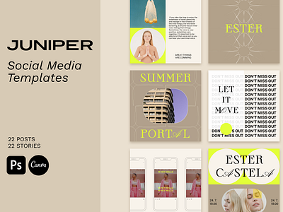 Elegant Social Media Kit brand identity branddesign canva template design fashion graphicdesign illustration instagram feed instagram post instagram template marketing minimal modern photoshop template quote design social media typo design typography visual design