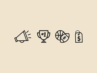 Retail Icons apparel balls cheer icons logo megaphone retail sale sports tag trophy