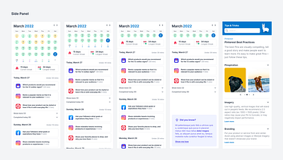 Calendar Tasks Side Panel calendar dashboard indiana indianapolis innovatemap mini calendar panel project management project manager right panel side side panel social media streak task task manager tasks ui week calendar weekly calendar