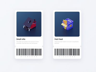 Building card 3d app color design illustration ui