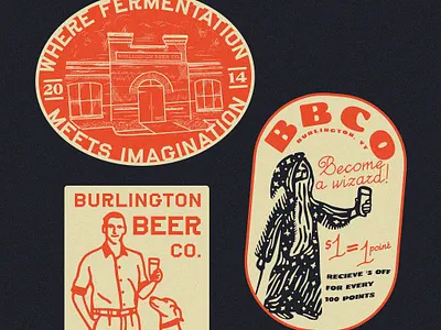 Burlington Beer Co. beer beerbrand beerillustration beerlogo beersticker brand branding design draftbeer drawing icon illustration sticker stickerdesign typography vector vintagedesign vintagedrawing vintagetype
