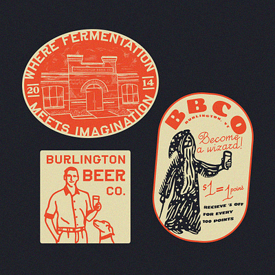 Burlington Beer Co. beer beerbrand beerillustration beerlogo beersticker brand branding design draftbeer drawing icon illustration sticker stickerdesign typography vector vintagedesign vintagedrawing vintagetype