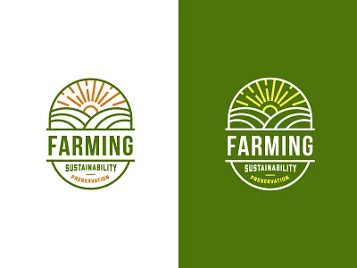 Farming logo design. agriculture brand identity branding cereal crops farm farming fresh grain graphic design grass green logo design logomark logotype minimalist logo modern logo nature sun sustainable sustainability tree