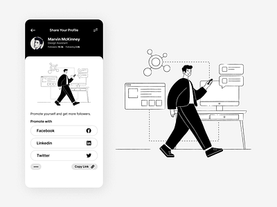 Profile Share 2022 app design app ui best ui branding classic daily ui design illustration mobile app profile share promote share screen trend ui ui design ui ux design ux ux design uxui