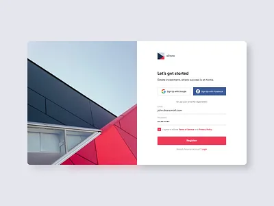 eState Investment Login Screen apartment architecture building login login screen properties property real estate realestate ui design webpage