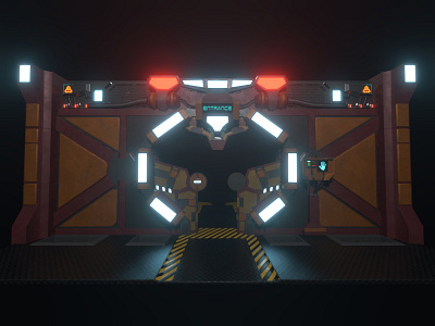 3D Sci-Fi door 3d 3d scifi 3ddesign blender branding design modeling sci fi door