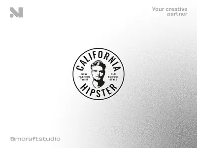 Hipster Man Portrait Stamp badge hipster man mark portrait stamp