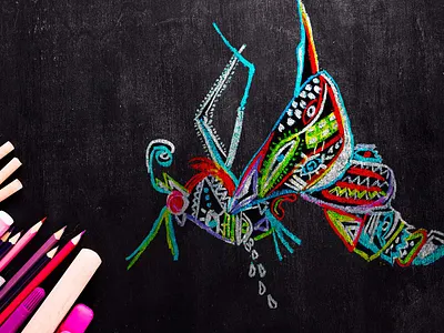 Metamorphosis illustration oil pastel