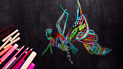 Metamorphosis illustration oil pastel
