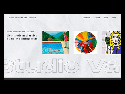 Art Gallery Landing Page adobe xd art gallery art studio damient hirst david hockney modern art modern art landing page parallax effect roy lichtenstein