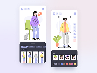 Illustration creator app bright clean colors creator illustrations ios mobile mobile app pastel ui ux