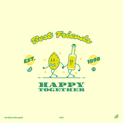 Happy Together Limoncello 30s brand cartoon character classic design illustration