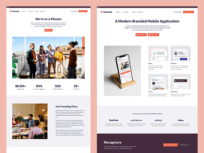 Haystack - About Us design system features mobile app platform product visuals ui ux web design web site