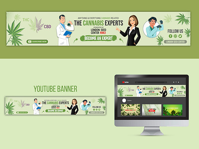 YOUTUBE BANNER banner design cannabis cartoon cover design experts graphic design youtube youtube banner youtube cover youtube thumbnail