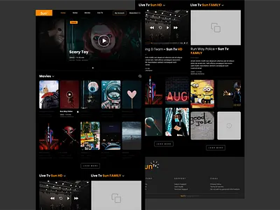 Sun TV - Tv and Movie Streaming design explore design live logo simple design streaming tv ui ui ux design uidesign uiux ux research uxdesign video movies website