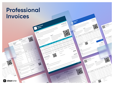 Create professional invoices with ClearOne app bill design invoice payment product design templates ui ux visual design