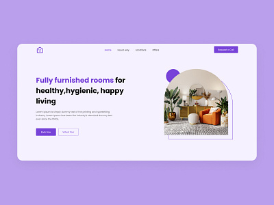 Co- living Website Hero Section graphic design home landing page mordern real estate rental ui web design website
