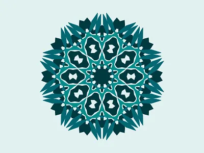 Teal Shades Leaf Mandala bohemian boho circle decoration flower foliage geometric kaleidoscope leaf mandala mandala art mandala pattern mandalas ornament radial sacred sacred geometry shades spiral teal