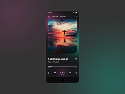 Neon UI Design - Music Player branding design figma figmadesign neon neon trend new trend simple ui uidesign vector