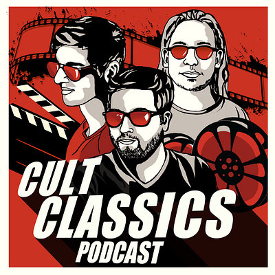 Cult Classics Podcast cover art illustration vector