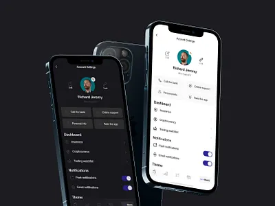 Deutsche Bank - iOS Account Settings B/W account account settings crypto ios krs krsdesign mobileui ui uidesign ux wallet