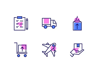 Delivery line icons delivery design icon line logistics outline shopping style transportation vector