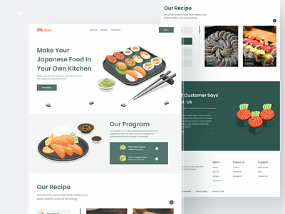 Oishi Food | Website Design design flat food graphic design japanese landing minimal mobile page site ui uidesign ux web
