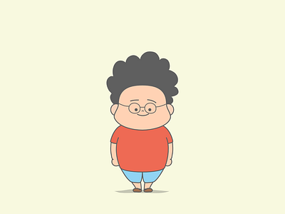 Cute chubby boy character boy cartoon character chibi children chubby cute design fat flat illustration kids mascot minimal simple vector