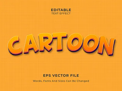 Cartoon Editable Text Effect 3d text effect cartoon design graphic design text text effect typography