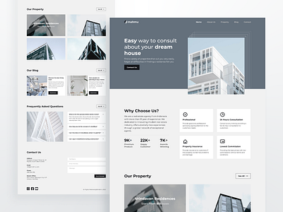 Omahmu - House Consultant Landing Page app architecture branding building company consultant design flat home house landing page minimal mobile mobile app property real estate services ui user interface ux
