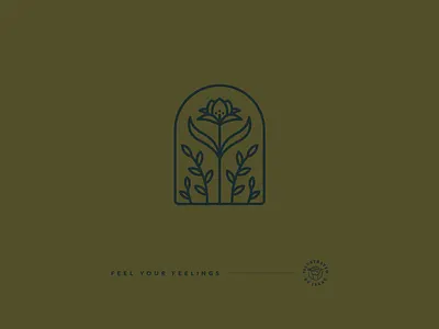 DAILY REMINDER • 09 • FEEL YOUR FEELINGS badge flower illustration illustrator linework minimal monoline vector