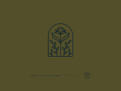 DAILY REMINDER • 09 • FEEL YOUR FEELINGS badge flower illustration illustrator linework minimal monoline vector