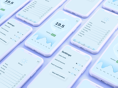 meteo app app design soft color palette soft design soft ui ui ui design