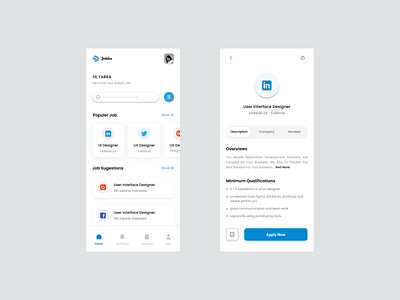 Jobdes Application figma mobile ui uidesign uiux uiuxdesign ux uxdesign