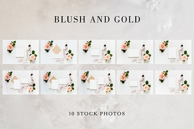 Blush & Gold - mockups photos app design invitation mockup wedding