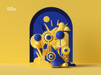 Glory to Ukraine 3d c4d cinema4d design illustration render