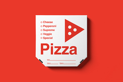 Minimal Pizza Box cpg design mockup packaging