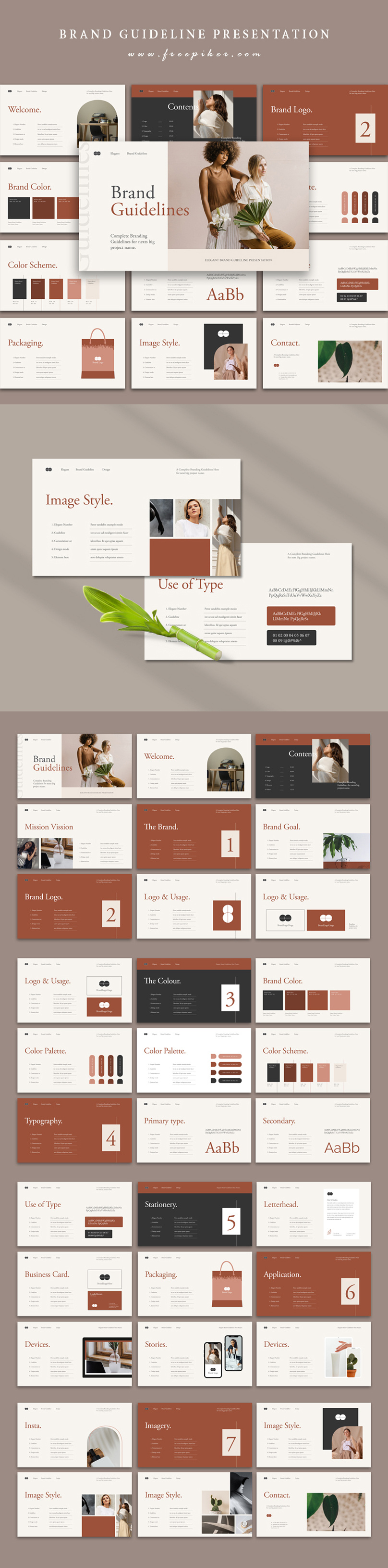 Brand Guidelines Presentation brand branding branding guide color design guide guide book guideline layout logo template typesting