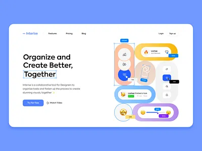 Collaboration - Landing Page app clean collaborate collaboration design landing landing page minimalistic teamwork tool ui web