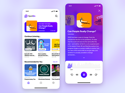 Podcast App Concept Design app app ui audio clean design dribbble2022 ios music podcast podcast app streaming technology ui ui design uiux ux