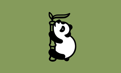 panda w/ bamboo bamboo design graphic design green green background illustration panda vector