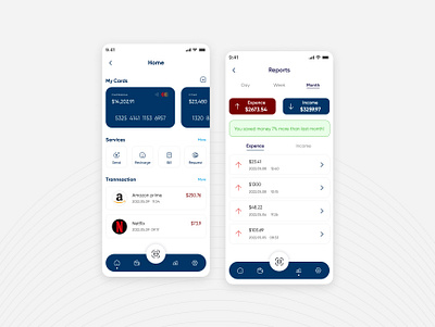 Bank app bank blue dark dashboard financial light mobile money product design ui ux