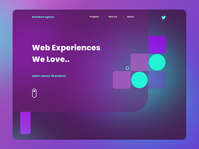 Purple Landing aurora cool glow hero portfolio web design